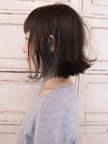 ロリム(RorriM)&nbsp;前さがりボブ　インナーカラー　ミントグリーン　ダブルカラー
