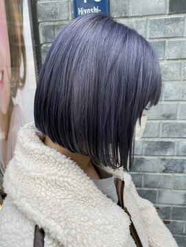 ネオリーブ ジューク 日吉店(Neolive JuQ) 切りっぱなし前下がりボブ×ブルージュ
