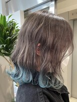 ジエクト カナウ(The Ect canow)&nbsp;ボブ裾カラー/ミントグリーン/グラデーション/波巻きスタイル