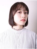 大人可愛い似合わせ美髪切りっぱなしボブピンクブラウン0302