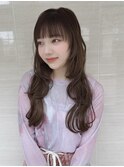 前髪ありレイヤーたっぷりデジタルパーマくびれミディアムヘア