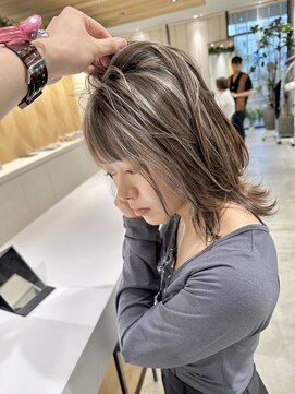 ステアケース 武蔵小杉店(stair:case) コントラストハイライトミルクティーベージュグレーレイヤー