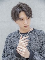 シティ(CITY) 【men`s】フェザーパーマグレー刈り上げショートブルーカラー