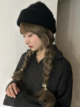 メゾンアクア 表参道(Maison ACQUA) ☆ブリーチなしダブルカラー オリーブ オリーブベージュ ボブ