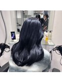艶髪透明感寒色系カラーネイビーブルー