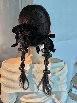 シャルムバイケンジ(Charm.by KENJE) 【ダブルポニーテール】/結婚式/二次会/同窓会/銀座/ヘアセット