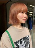 【大久保】ブリーチ2回からつくるオレンジベージュボブレイヤー