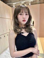 グロー 大宮(GLROW) レイヤーカット ハッシュカット オリーブベージュ ベージュ