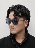 センターパート×ウェットパーマ|大人メンズ