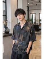 MEN's Baguz MEN'Sカット/ MEN'Sパーマ/ MEN'Sカラー 無造作スパイラルパーマ韓国風マッシュ束感メンズ