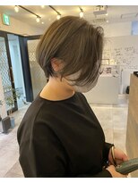 ジエクト 本店(The Ect)&nbsp;オリーブグレージュ×韓国マッシュ×前下がりショート×白髪染め