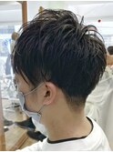 MEN'S HAIR  センターパート　ツイストスパイラル　コンマヘア