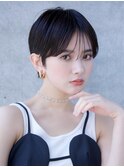 ぱっつん前髪ショートボブハンサムショート丸みショートボブ