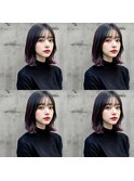 「韓国風レイヤーボブ × バレイヤージュカラー」