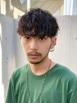 波巻きスパイラルパーマメンズカットシャドウパーマ30代原宿