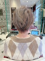 アース 豊橋店(HAIR&MAKE EARTH)&nbsp;earthショートレイヤーボブミルクティー丸みショートボブ