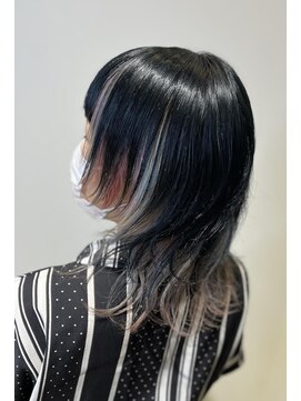 ミディアムウルフ/インナーカラー