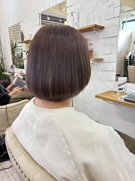 大人かわいい/ボブ/丸みボブ/ハイライト