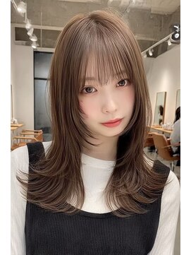 ケシキ 表参道 原宿(kesiki.) ミディアムレイヤー顔周りレイヤーハッシュカット韓国へア