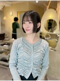 顔まわりレイヤーミニボブ
