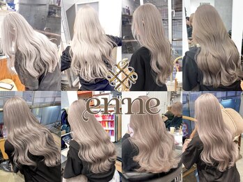 エンネ 新宿(enne)の写真/ハイトーンでも艶のある仕上がりに◎ブリーチあり/なしが選べるダブルカラーも人気！[ブリーチ/新宿]