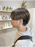 メンズセンターパート、フェザースタイル