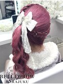 編みカチュサイドポニー ヘアセット/ヘアアレンジ/ヘアメイク