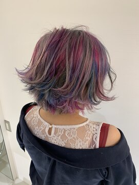 ポロン(polon) 切りっぱなし外ハネボブユニコーンカラースタイル