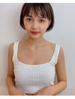 グッデイ ヘアー(GOOD DAY HAIR) ミニボブ 毛先パーマ 黒髪 シアーグレージュ フレンチボブ