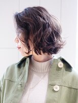 ブラウンボブ_スリークボブ厚めバングローライト_ba286311