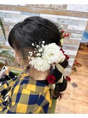 成人式アレンジ、編みおろしスタイル
