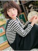 フェザーバング前下がり小顔切りっぱなしボブc5戸頭20代30代40代