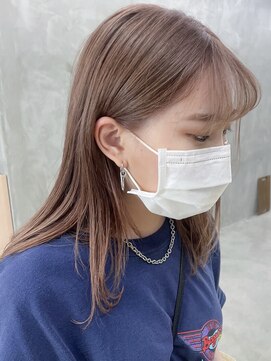 スー 渋谷(suu) レイヤーカットベージュカラーブラウンミルクティブリーチカラー