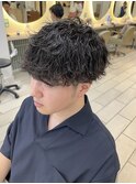 メンズパーマ　波巻き　ツイスパ　マッシュ　［横浜］［横浜駅］