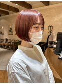 銀座/ミニボブ/ショートボブ/ピンク/ダブルカラー/20代/30代