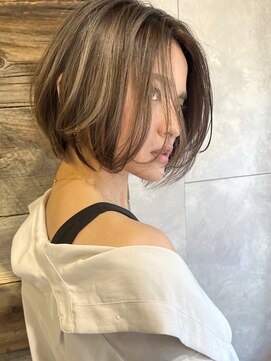 トルネード(TORNADO) 前下がりショートボブ×ハニーグレージュハイライト n7.5