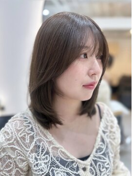 ジーナ 博多筑紫口(Zina) 【tama】韓国ミディアムレイヤー×ラテブラウン