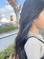 ヘアーエスクールエミュ(hair S. COEUR emu) 【鮮やかブルーインナーカラー★ブリーチ×2】