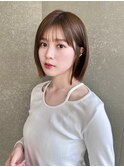 韓国風レイヤーボブ髪質改善酸性ストレートオリーブグレー仙台