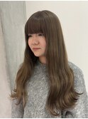 【YOKE】くすみベージュブリーチワイドバングパールベージュ