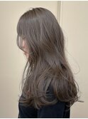 ブリーチなし ヘーゼルベージュ ブラウン アッシュ レイヤー 夏