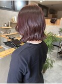 大人可愛い♪切りっぱなしボブ×艶ピンク