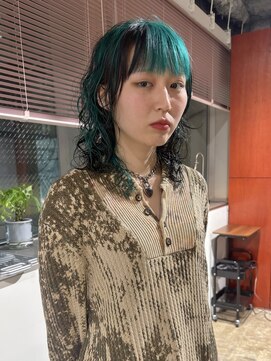 デザインカラー/ミディアムパーマ/ブリーチパーマ