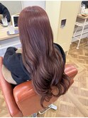 初カラーのピンクブラウン