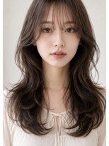 ラベストオイケ(LOVEST OIKE) 【LOVESTOIKE】透け感ダークグレージュ×韓国風ロングレイヤー
