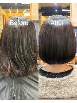 カーザデルソーレ(casa del sole)の写真/【業界初!酢酸配合カラー】染める前よりツヤ、コシ、ハリがUP◎白髪染めでもツヤが取り戻せます!