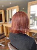 くすみピンクベージュボブ