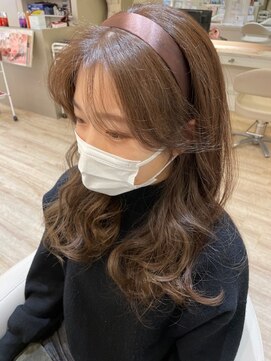 ステラ 久我店(stella) 韓国レイヤー/エギョモリ グレージュカラー/韓国風巻き/30代40代