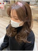韓国レイヤー/エギョモリ グレージュカラー/韓国風巻き/30代40代