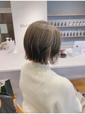 アッシュグレージュ×切りっぱなしボブ【竹中慎治】梅田